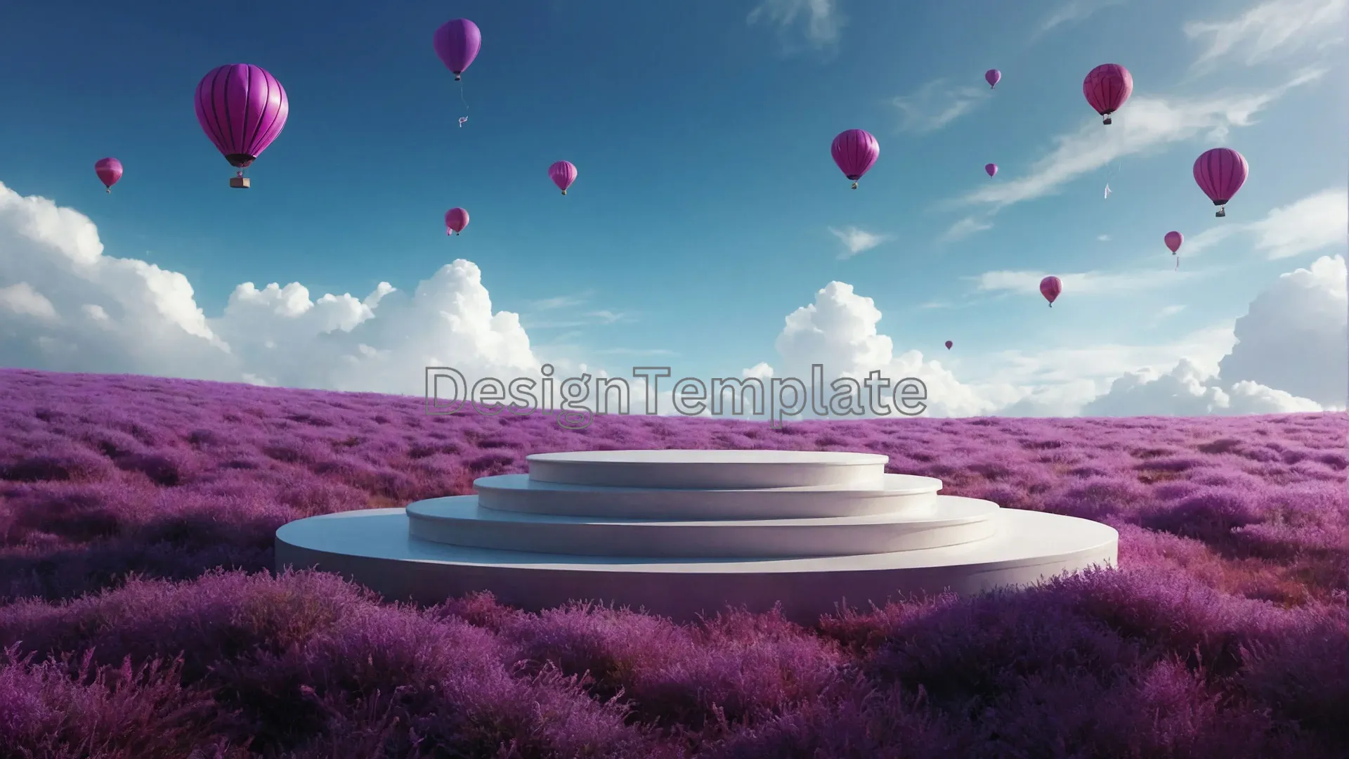 Podium in Purple Grass Background Image image